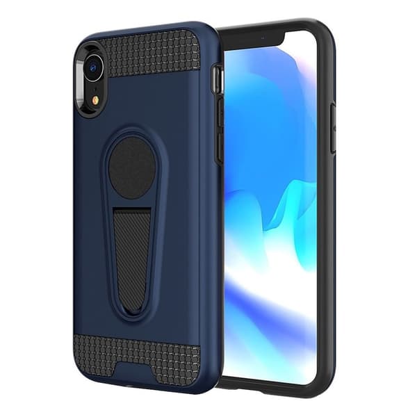 iPhone 9 beskytter dekslet af hybridmateriale med karbonfibertekstur - Mørkeblå Blue