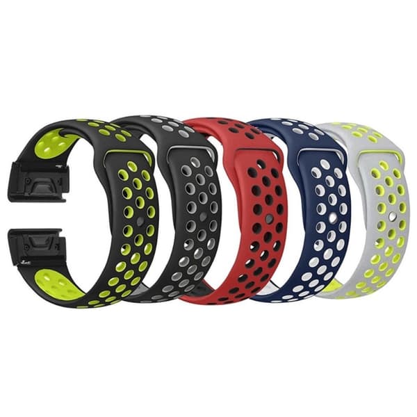 Garmin Fenix 5X / Fenix ​​3 tofarvet silikoneurrem - sort Black