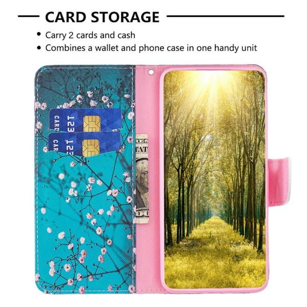 Wonderland Motorola Moto G72 Läppäkotelo - Plum Blossom Blue