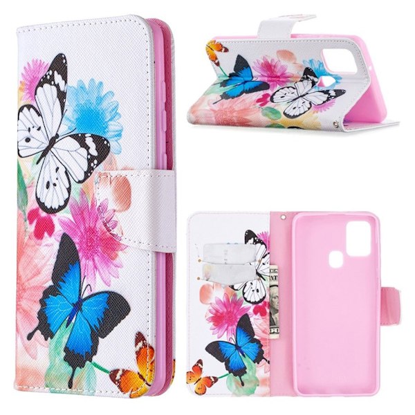 Wonderland Samsung Galaxy A21s flip kuoret - Eloisat Perhoset Multicolor