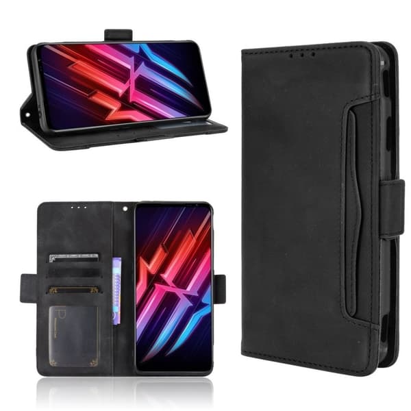 Modern-styled Læder Pung Etui til Zte Nubia Red Magic 6 / 6 Pro - Sort Black