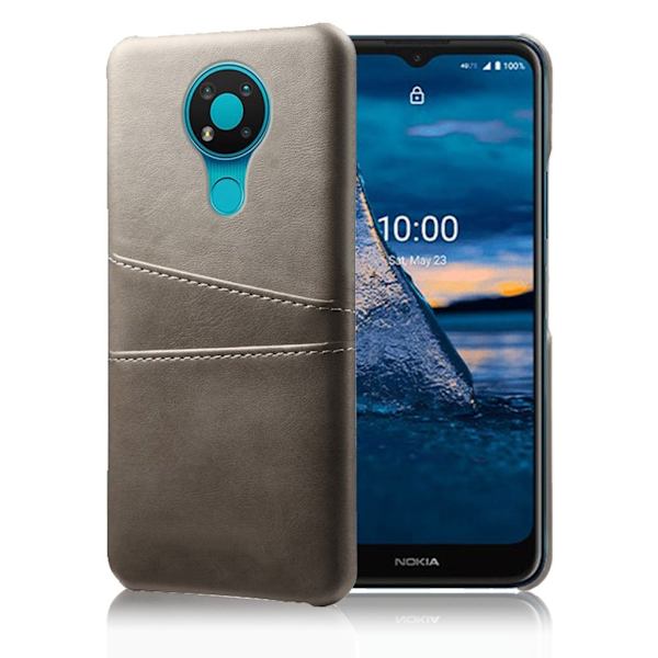 Dual Card Etui Nokia 3.4 - Grå Silver grey