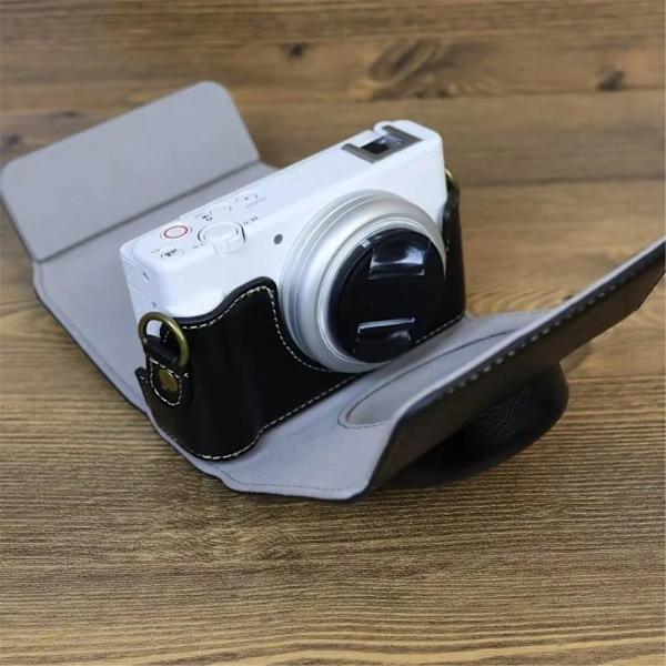 Sony ZV-1F läderfodral med axelrem - Svart Svart
