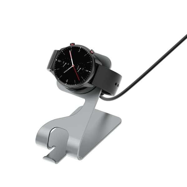 Amazfit Bip 3 / GTR 2e / Pop Pro alumiiniseos lataus telakka jalusta - Harmaa Silver grey