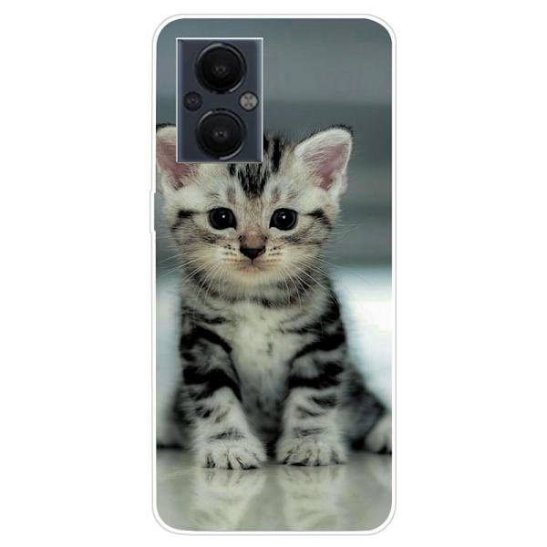 Deco OnePlus Nord N20 5G Etui - Søt Katt Silver grey