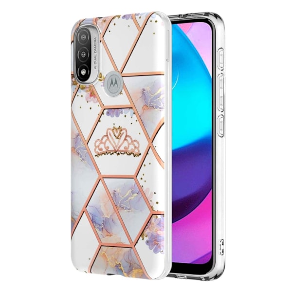 Marble Motorola Moto E30 / E40 / E20 Suojakotelo - Kruunu Multicolor