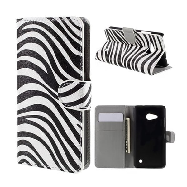Moberg Microsoft Lumia 550 Lær Etui - Sebra Striper Multicolor