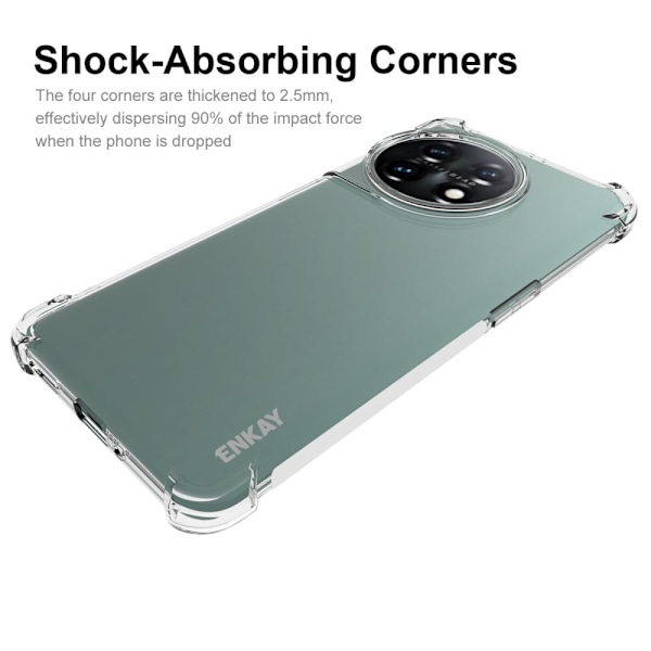 ENKAY klart faldsikkert etui til OnePlus 11 Transparent