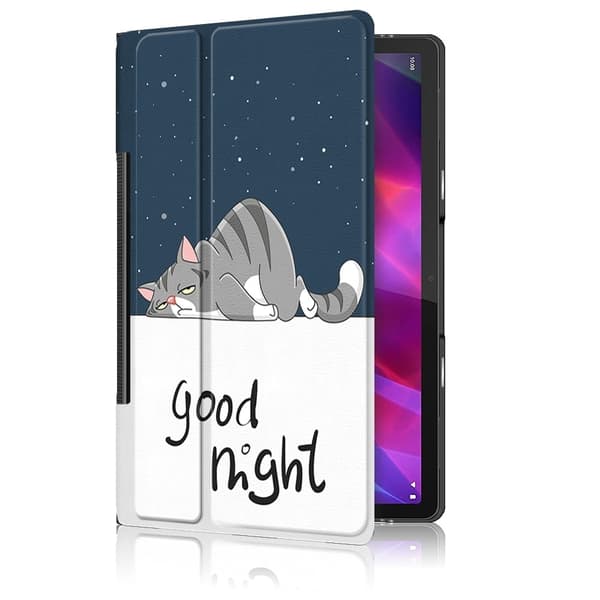 Etui i tegnebogsstil med korttryk til Lenovo Yoga Tab 11 - Godnat Blue