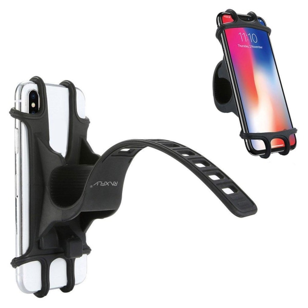 RAXFLY Universal bike handlebar phone holder for 4-6.3 inches Sm Svart