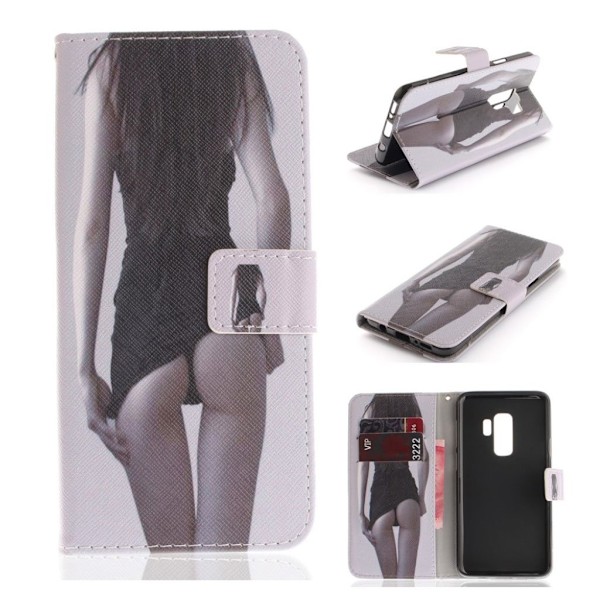 Samsung Galaxy S9 Plus mønstret PU læder flip etui - Hot pige Multicolor