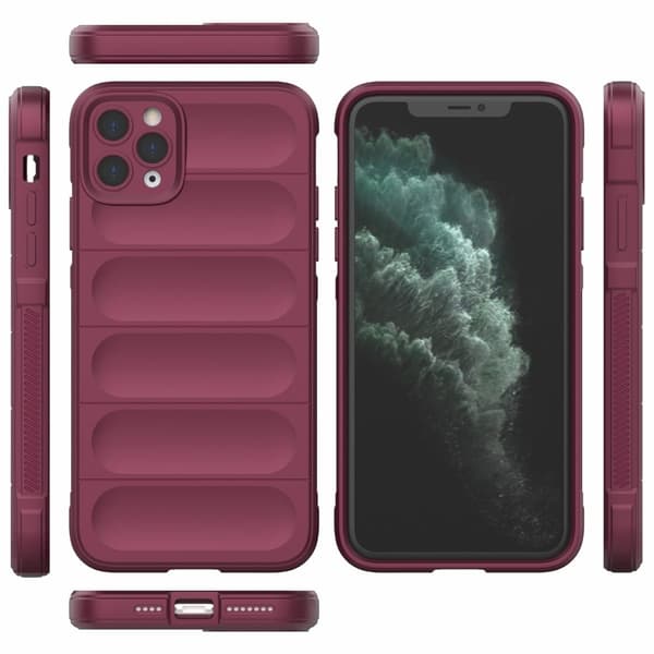 Blødt grebsformet iPhone 11 Pro Max cover - Rødvin Red