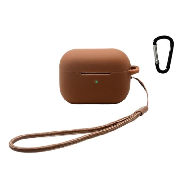 AirPods Pro 2 silicone case with strap and carabiner - Brown Brown