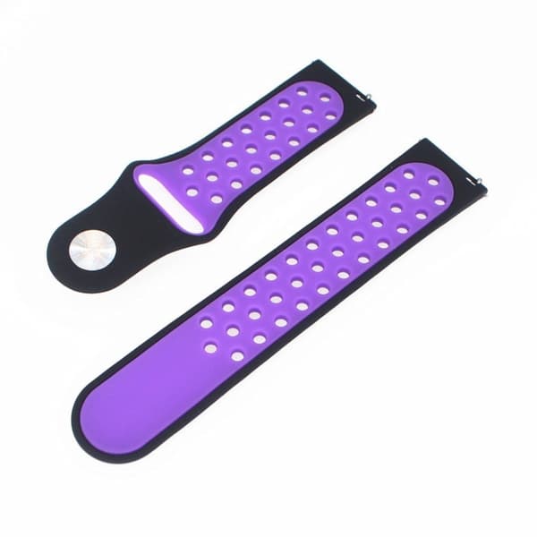 Samsung Galaxy Watch Active kaksivärinen silikoninen ranneke - Musta / Violetti Multicolor