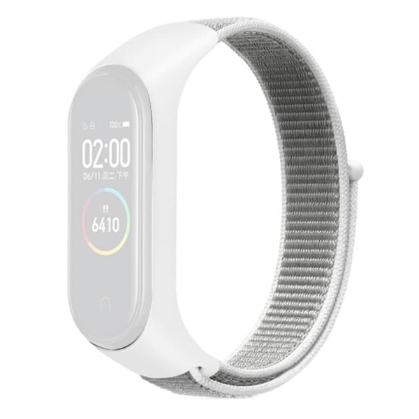 Xiaomi Mi Band 7 / 6 / 5 nylonkellon hihna - Seashell Valkoinen White