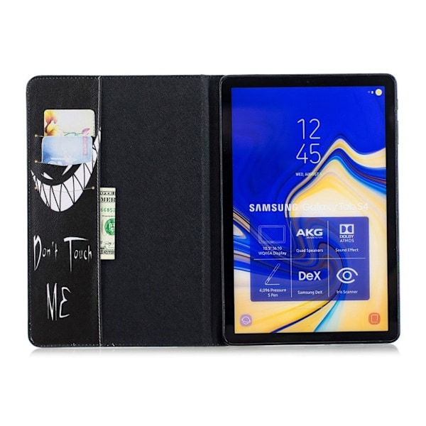 Samsung Galaxy Tab S4 kuviollinen syntetti nahkainen suojakotelo missä kortti paikat - Varoitusteksti Multicolor