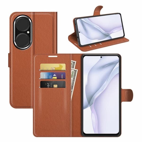 Classic Huawei P50 Läppäkotelo - Ruskea Brown