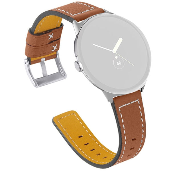 Google Pixel Watch ekte lærrem - Brun Brown