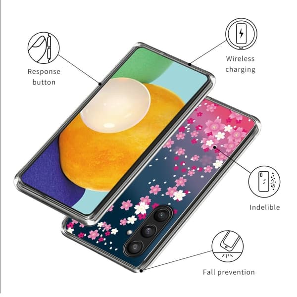 Deco Samsung Galaxy A25 cover - Lyserøde Blomster Pink