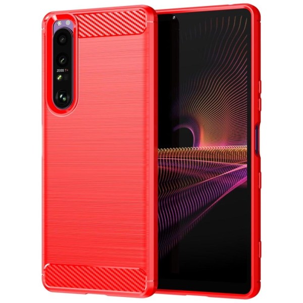 Carbon Flex Suojakotelo Sony Xperia 1 III - Punainen Red