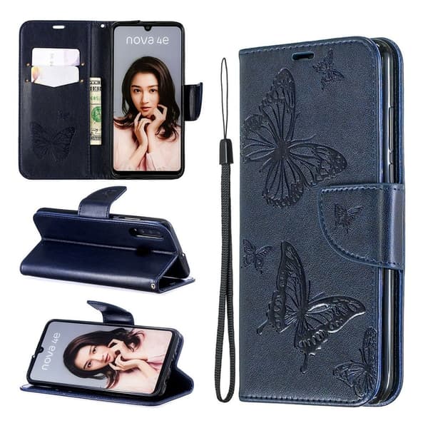 Butterfly Huawei P30 Lite veske - Mørke blå Blue