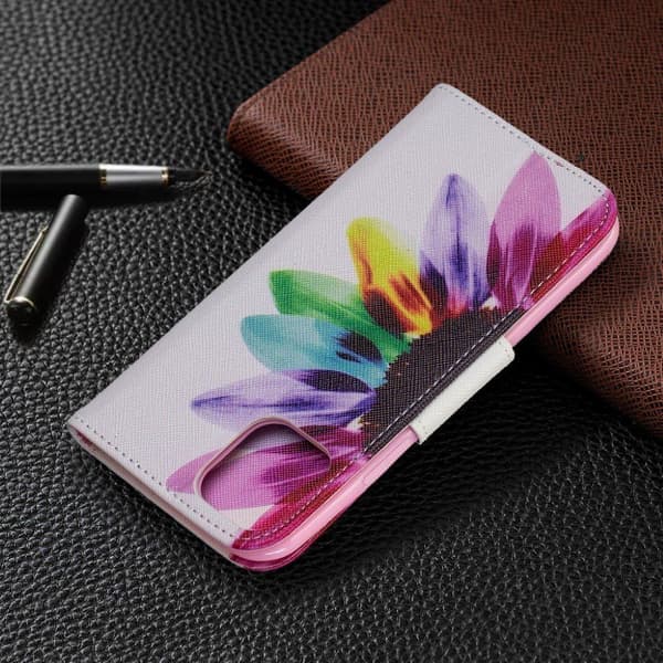 Wonderland iPhone 11 Pro flip etui - Farverige Kronblade Multicolor