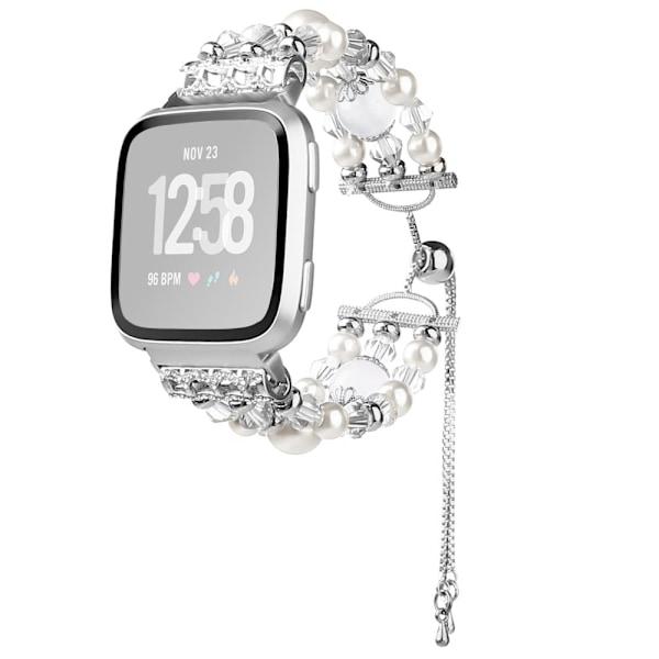 Fitbit Versa 2 / Versa lite / Versa modernt klockarmband i pärlstil - Vit Vit