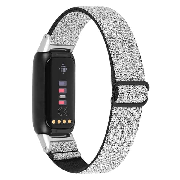 Fitbit Luxe elastisk klokkerem i nylon - Glitter Sølv Silver grey