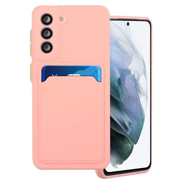 Card Holder Cover til Samsung Galaxy S21 Plus - Lyserød Pink