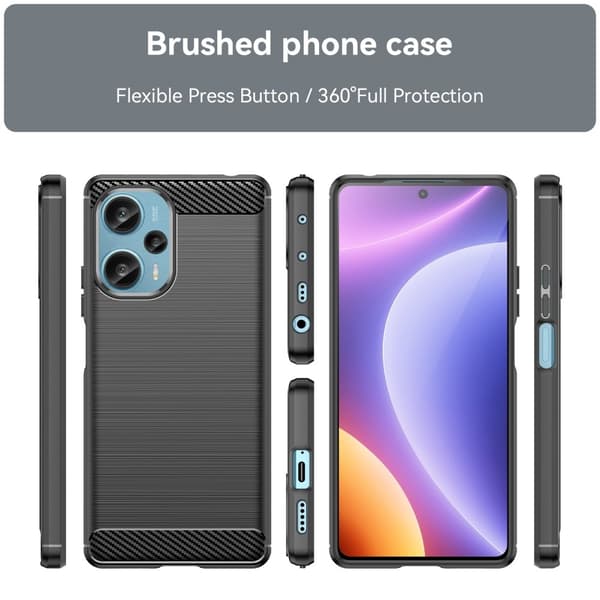 Carbon Flex Etui Xiaomi Poco F5 / Redmi Note 12 Turbo - Sort Black
