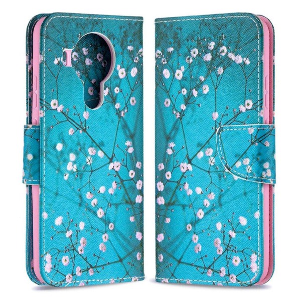 Wonderland Nokia 5.4 Flip etui - Blommetræ i blomst Blue