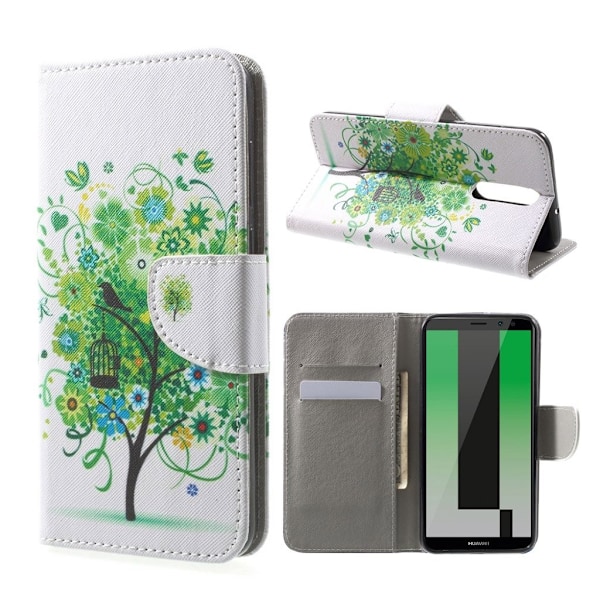 Huawei Mate 10 Lite uniikki nahkakotelo - Vihreä puu Multicolor