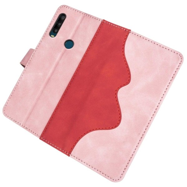 Two-color Leather Läppäkotelo For Alcatel 1se (2020) - Pinkki Pink