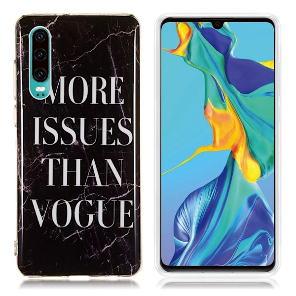 Huawei P30 marmor mønster blødt etui - Model E Multicolor