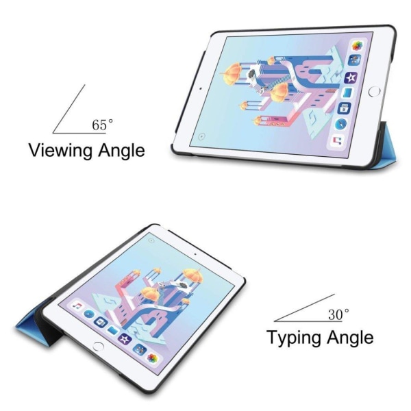 iPad Mini (2019) Treviks läderfodral - Ljusblå Blå