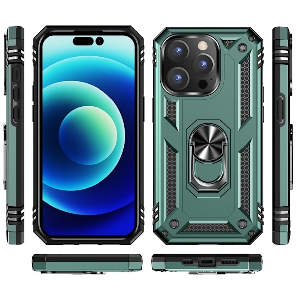 Bofink Combat iPhone 14 Pro Suojakotelo - Mustanvihreä Green