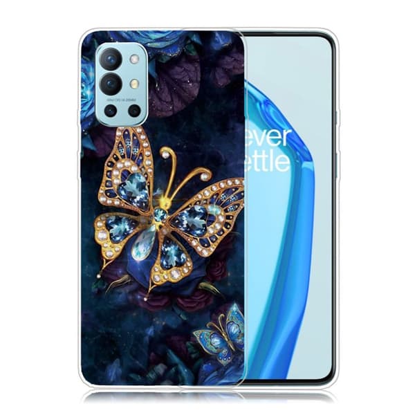 Deco Oneplus 9r Etui - Smuk Sommerfugl Black