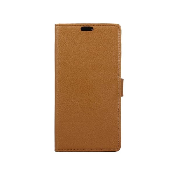 HTC A9s etui av lær med litchi tekstur - Brun Brown