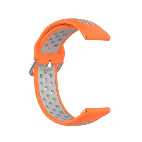 Ticwatch GTX / Pro tofarvet silikone urrem - Orange / Grå Orange