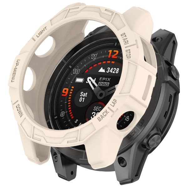 Garmin Quatix 7 Pro Anti-collision Scratch Resistant Smartwatch Case Hollow Protective Frame - Stjärnljus Färg Vit