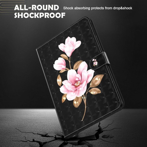 Lenovo Tab M10 pattern leather flip case - Flower Pink
