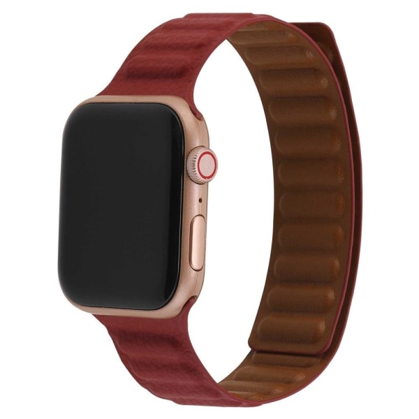 Apple Watch Series 8 (41mm) urrem i ægte læder - Rødvin Red