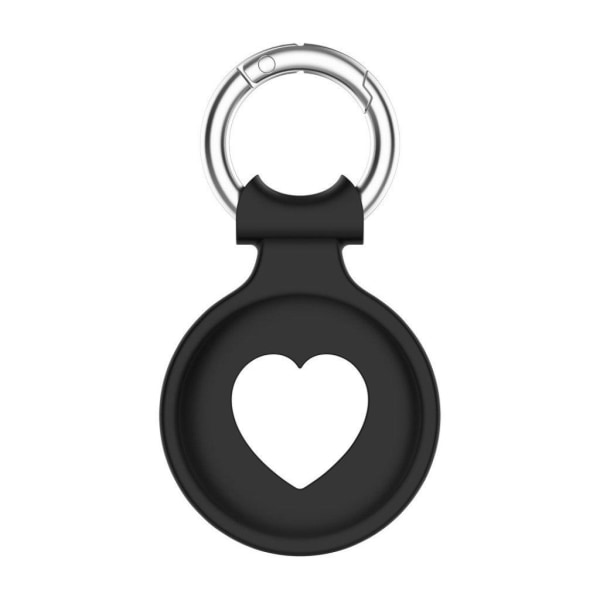 AirTags heart design silicone cover with spring buckle - Black Svart
