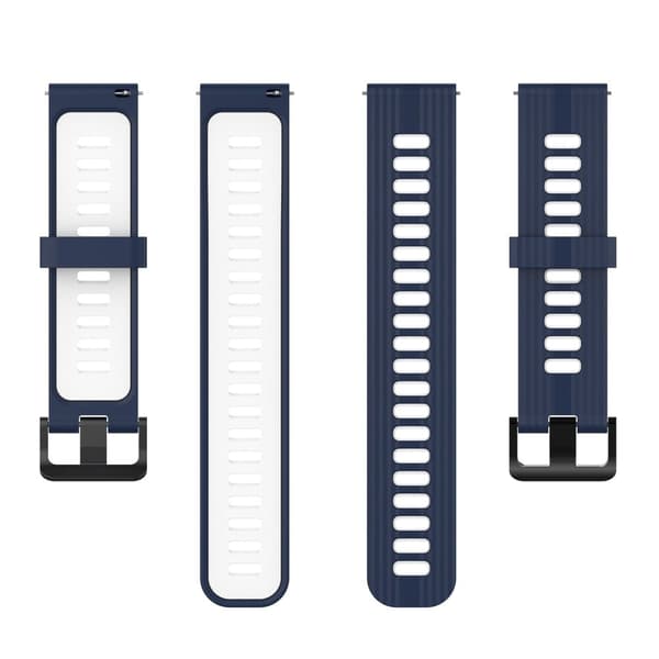 20 mm universal klockarmband i tvåfärgad silikon - Midnattsblå / Vit Blå