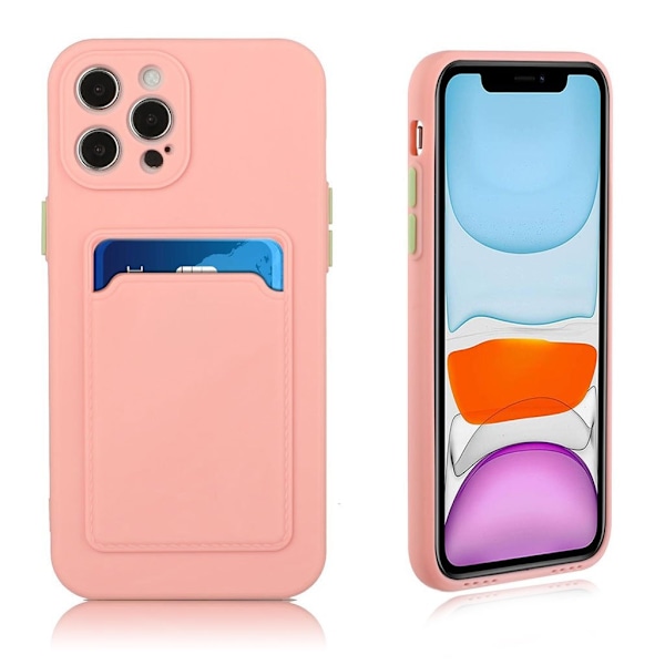 Card Holder Deksel til iPhone 12 Pro Max - Rosa Pink