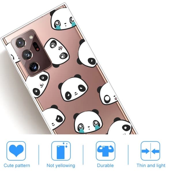 Deco Samsung Galaxy Note 20 Ultra kotelot - Itkevä Panda White