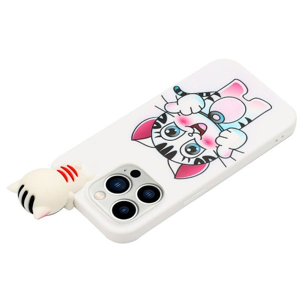 Cute 3D iPhone 14 Pro skal - Vit Vit