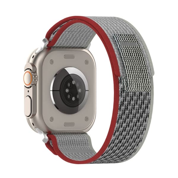 Apple Watch Series 8 (41mm) nylonkellon hihna - Punainen / Harmaa Red