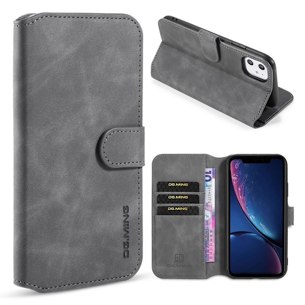 DG.MING iPhone 11 retro etui - Sølv/Grå Silver grey