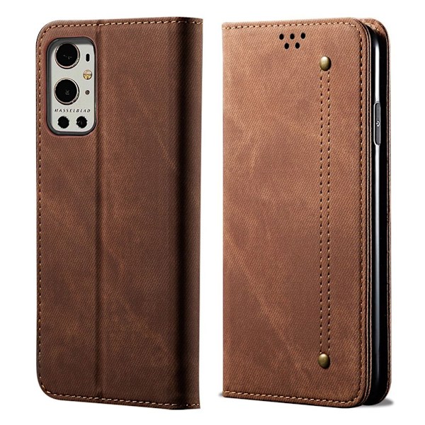 Jeans OnePlus 9 Pro flip case - Ruskea Brown